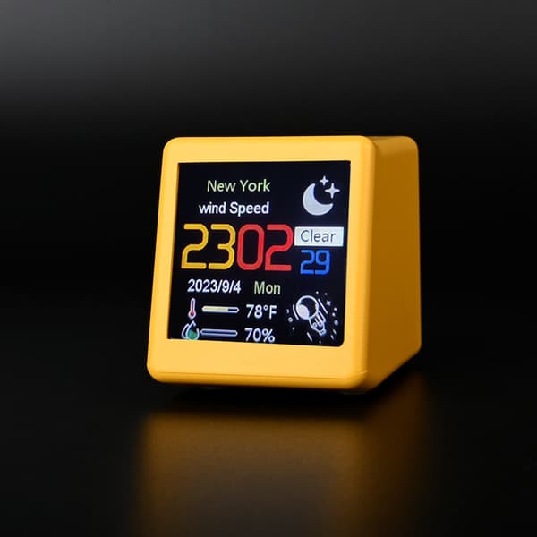 Smart elektronisk skrivbordsklocka, WIFI väderstation, väder mini-TV, digital prydnad