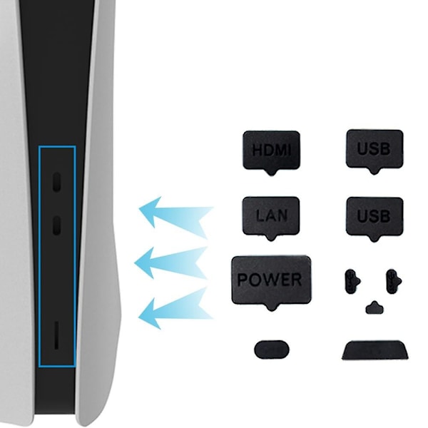 14 kpl pölyn suojakorkit PS5 Slim -pelikonsolille, silikoninen pölyn suojakorkki, PS5 Slim -lisävarusteet