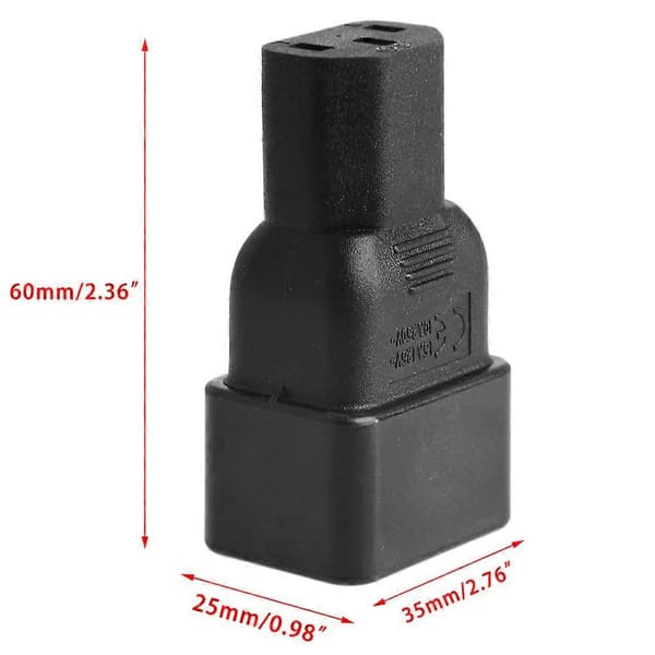 PDU PSU USP Strömadapter, IEC C20 Han till C13 Adapter, IEC C13 till C20 Datorserver Strömförsörjningsomvandlingsadapter
