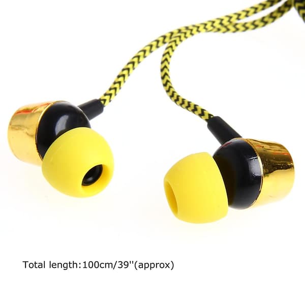 3,5 mm In-Ear Hörlurar med Mikrofon Flätad Headset för Telefon Ny