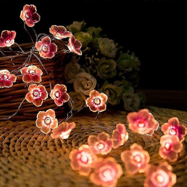 Kirsebærblomst Dekor Lyslenke Led Fe Lys Blomsterlys Julepynt