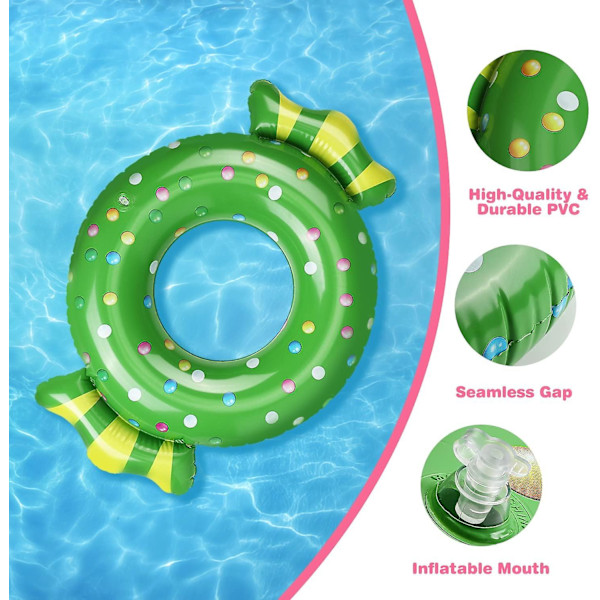 Uppblåsbara Godisbadringar, 2-pack Uppblåsbara Sommarpool Float Tubes Pool Floaties För Barn, Badring För Sommar Utomhus Vattenfest Sjö Strand