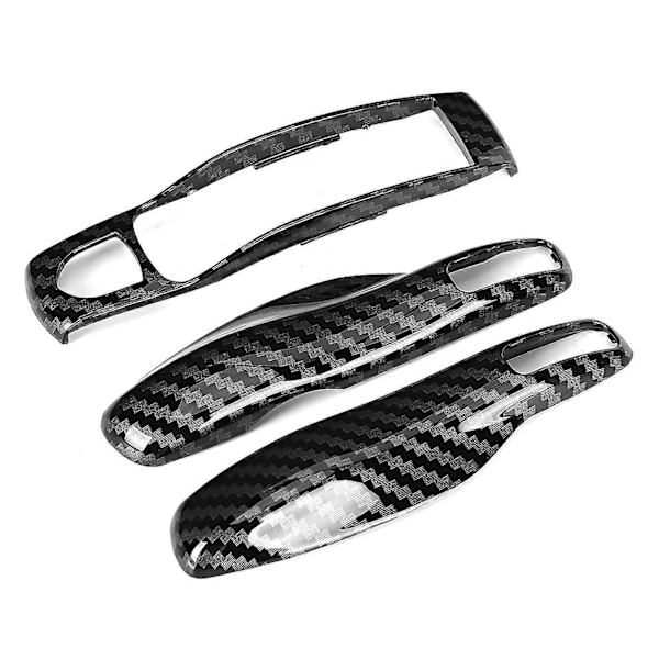 3 stk. Kulfiber-stil Bilnøgle Trim Dæksel Passer til Porsche Cayman/Macan/Boxster