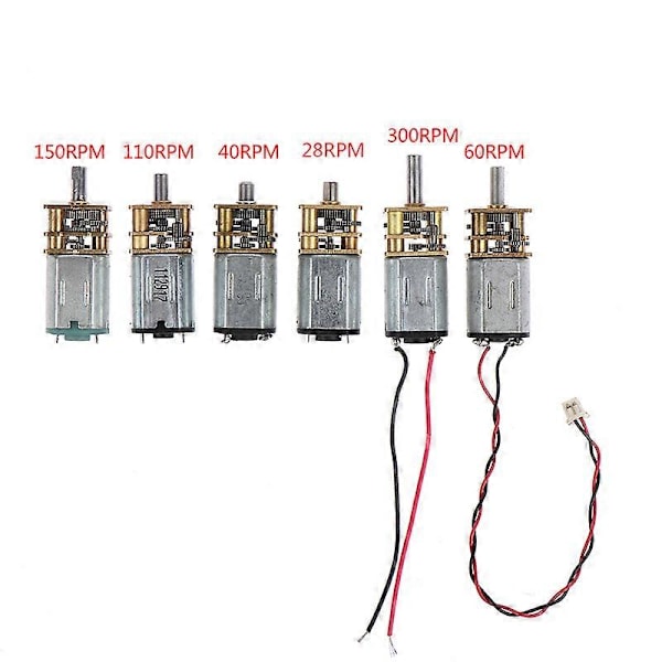 Mikro N20 Vaihteistomoottori Hidas Nopeus Metallivaihteisto Reduktorisähkömoottori DIY Leikki 406028150300110 RPM