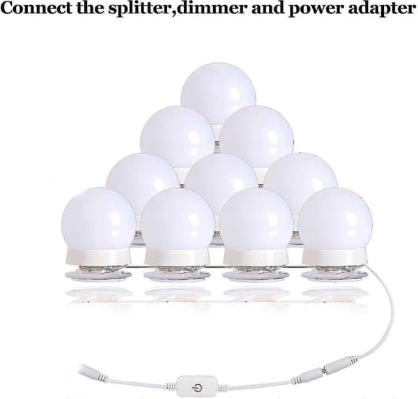 Led Makeup Lys Kit - Hvid Dæmpbar 10 Lys