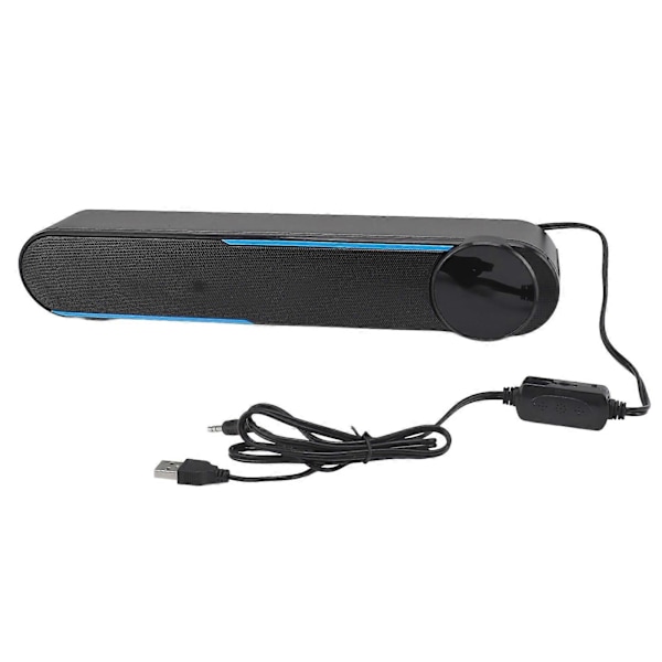 Wired Soundbar Speaker Touch Control HiFi Surround Sound Avoid Magnetic USB 2.0 Wired Desktop Soundbar with LED Lights