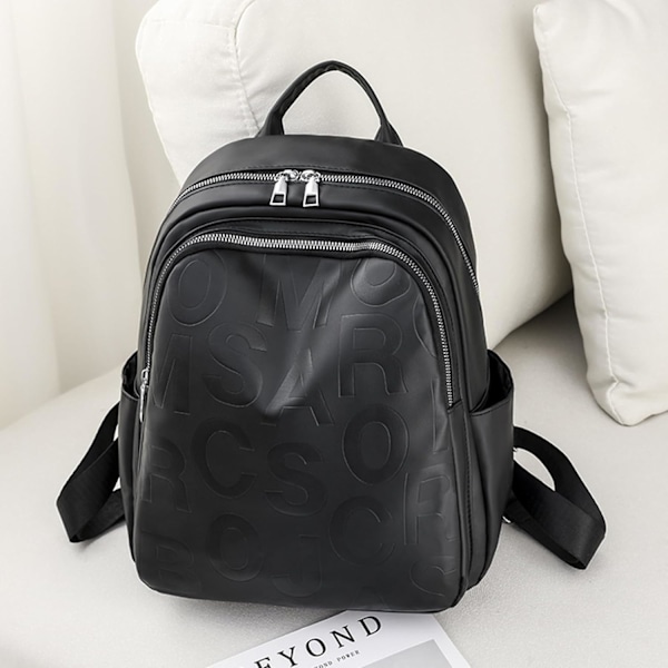 Mode Ryggsäck Dam Casual Ryggsäck Dam Ryggsäck PU Läder Stor Handväska Ryggsäck Vattentät Skolväska Tryckt Ryggsäck Beige