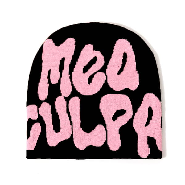 Y2K Unisex Stickad Mössa - Varm, Stilfull Stickad Mössa Black Pink