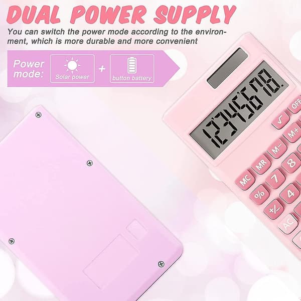 Basic Standard Kalkulator Mini Digital Skrivebords Kalkulator med 8-sifret LCD-skjerm, Batteri Solenergi Smart Kalkulator