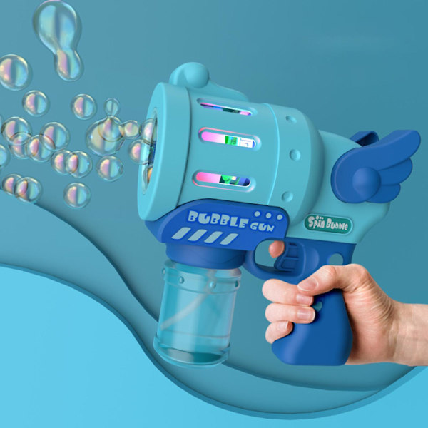 Bubbelmaskin Läckagesäker Förälder-barn Interaktion Plast Färgrik Belysning 10 Hål Bubbelblåsare för Barn