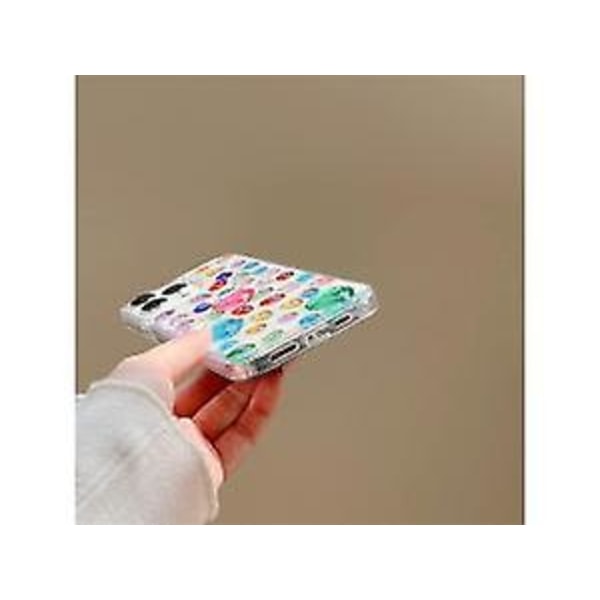 iPhone 14 Cover med Farvede Diamanter 3D Glimmer Glitter Spark Luksus Pige Æstetisk Personlig Design Til Kvinder