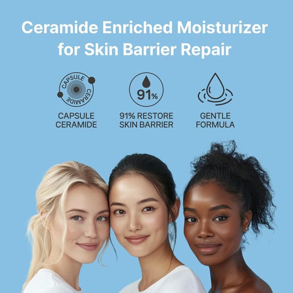 Ceramid fuktighetskrem (75ml / 2.53 fl. oz.) — 100-timers langvarig hydrering, reparerer hudbarrieren
