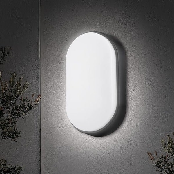 LED væglampe oval lampe sort lampe 220*135*70mm
