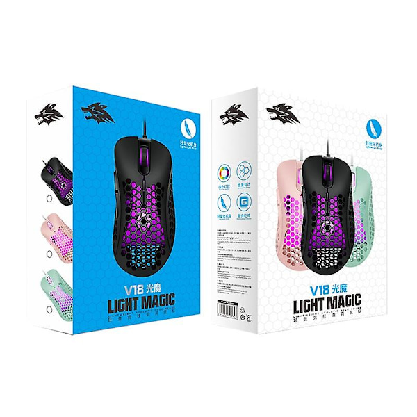Chicken Hole In The Mouse Rosa Mikrobryter Bærbar E-sport Spill Multifarget Rgb Datatilbehør Hul Mus Grønn