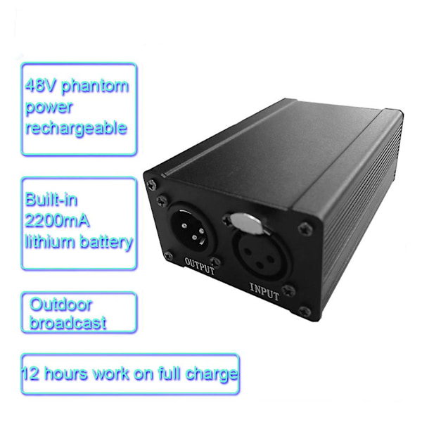 48V Phantom Strømforsyning Kondensatormikrofon Phantom USB Strøm GAZ-PS02