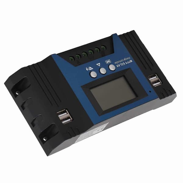 12V 24V Solcelleladningsregulator 4 USB-porte 5V 2.5A Justerbar parameter LCD-skærm til hjem RV båd 50A