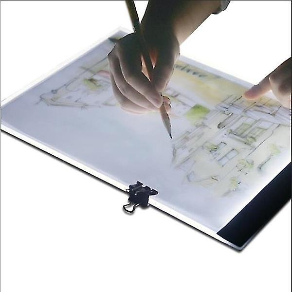 A4 LED Tegnebrett - Lysbord - Bærbar Hvit