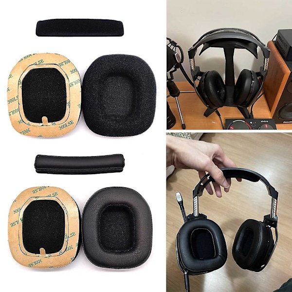 PU/Flanell Øreputer Hodebånd for Astro A40 A50 gen3 gen4 Hodetelefon Tuning Skum Pute