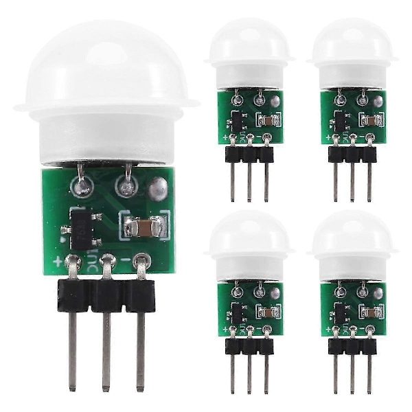 AM312 PIR-sensor, 5-pack PIR-rörelsedetektor Utomhus Mini Pyroelektrisk Infraröd PIR Människa IR-sensormodul Kropp