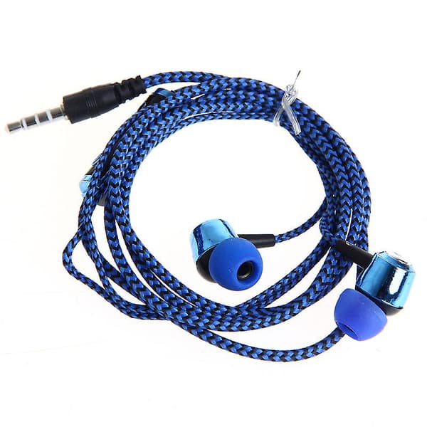 3,5 mm In-Ear Hörlurar med Mikrofon Flätad Headset för Telefon Ny