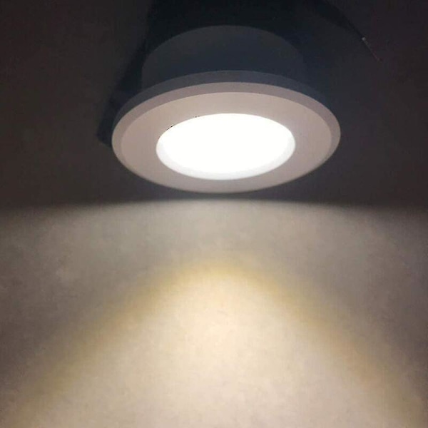 Sæt af 4 Mini Indbyggede LED-Spots 3W Varmt Hvid, Mini LED-Spotlight til Butikvindue, Nummerpladelys Inkl. Separat Transformer [Energiklasse A
