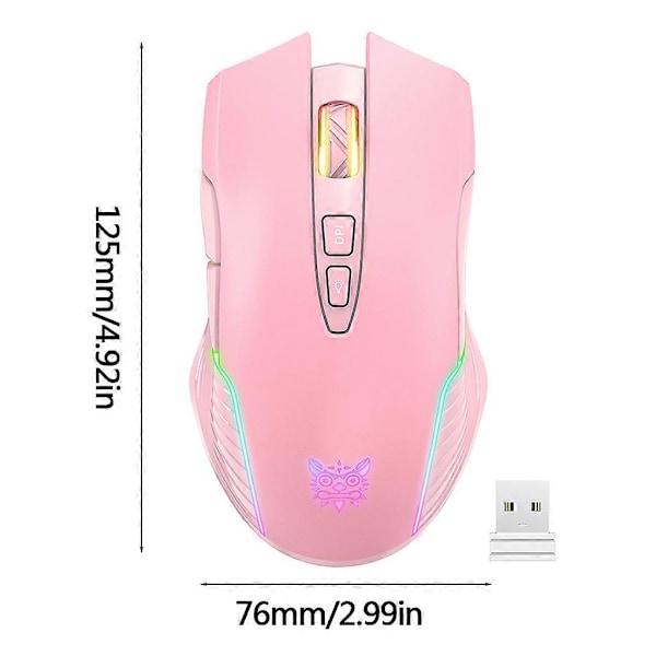 Trådlös Optisk Mus Cool Svart/Rosa Mus USB Optisk Mini 3000dpi Laptop