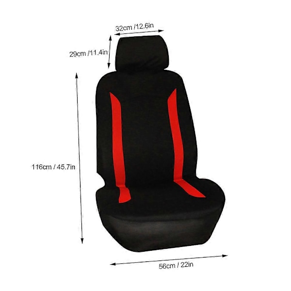4-pack bilstols huvudstödsskydd, universell accessoar (röd svart)