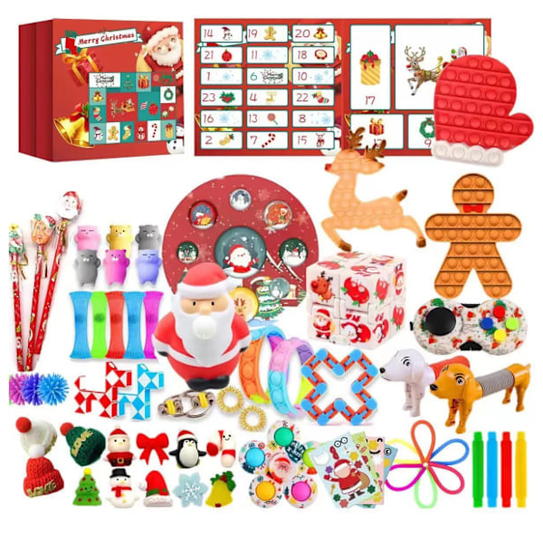 24 pieces/set Advent Calendar Restless Toys Santa Claus DIY Christmas Tree Pendant 2024 Christmas Countdown Calendar Children's Toys