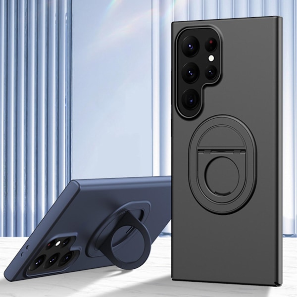 Magnetisk Etui til Samsung Galaxy S24 Ultra med Ringholder, Understøtter Magnetisk Bilstativ, Ultra Tyndt Slank PC Stødsikkert Cover