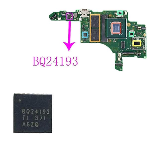 2 stk. BQ24193 AV IC Chip Bundkort til udskiftning af billedstrømsenhed til Switch