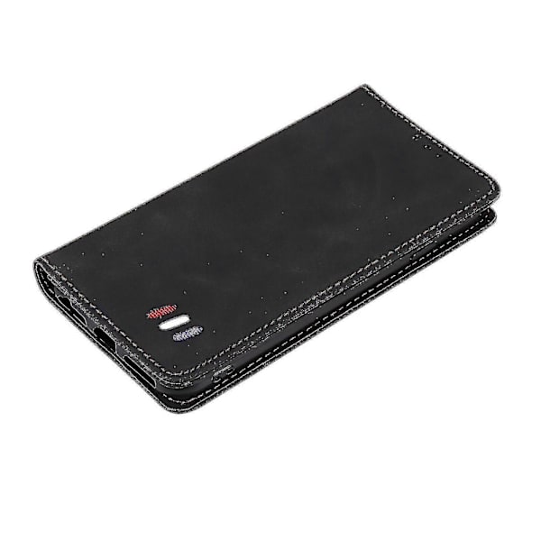 Etui til Samsung Galaxy A32 5g Cover Magnetisk Lukning Tegnebogs Flip Folio Stativ Vis Læder Cover Stødsikkert - Sort