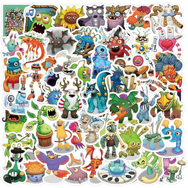 60 st My Singing Monster-klistermärken My Singing Monsters Leksaker Vinyl Vattentäta Klistermärken för Laptop, Stötfångare, Skateboard, Vattenflaskor, Dator, Telefon, för Ki