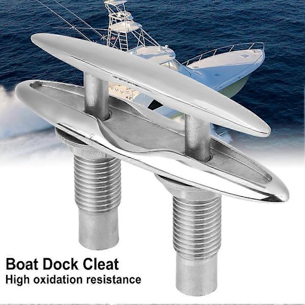 6\" Bådsforankring Dock Neat Cleat 316 Rustfrit Stål Dobbelt Dæk Push Pull Kabel Bolt