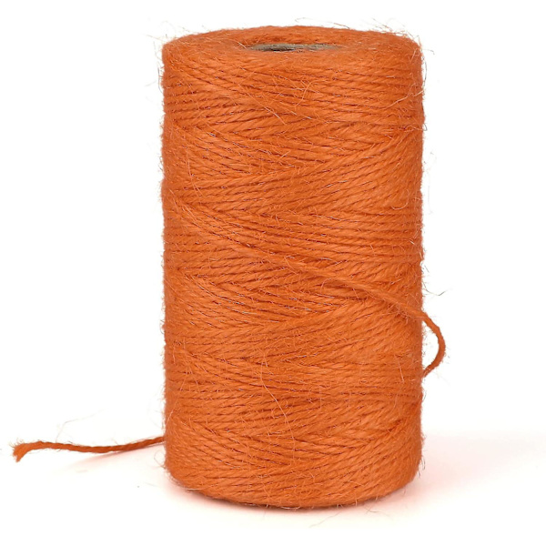 328 fot Naturligt Bomullsrep Bästa Konst & Hantverk Present Snöre Julsnöre Hållbart Packnings Snöre För Presentprydnader Färg: Orange