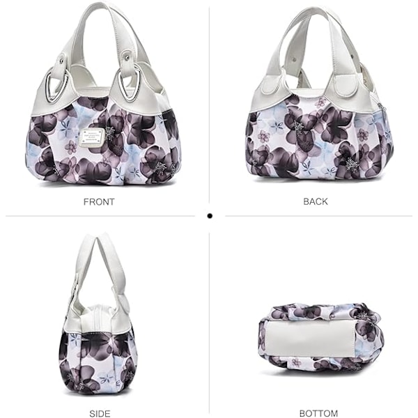 Fashionable damehåndtasker Elegante damehåndtasker PU læder håndtasker med stor kapacitet Dame blomstertasker