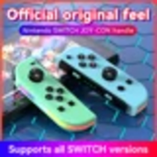 Kontroller for Switch Fargerik RGB Lys Spillkontroller (L/R) Trådløs joycon for Nintendo Switch Oled Dobbel Vibrasjon/Bevegelse