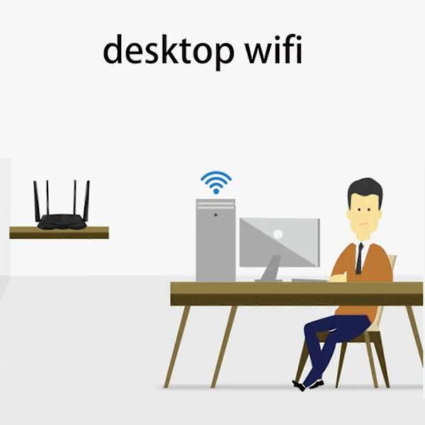 2.4G/5.0G Trådløst Netværkskort til Desktop PC Support for Windows XP Vista USB WiFi Adapter Dual-Band 1900Mbps