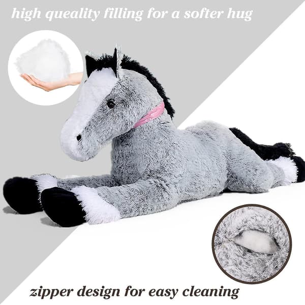 Stor Hest Stoffdyr, Lang Hest Pluss Putestoy 90cm