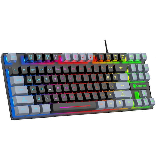 USB-johdotettu ohjelmoitava sateenkaaren RGB-taustavalaistu langallinen PC-peliklaviatura