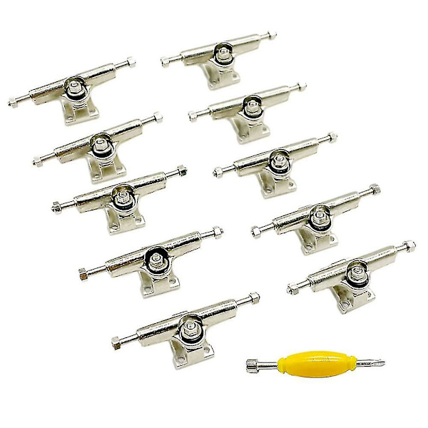 10 stk. 29mm Fingerboard Trucks Finger Skateboard Deck med Møtrikker med Nøgle Skruetrækker til Finger