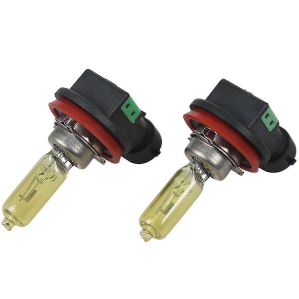 2x H8 35W Gule Tåkelys Hodelykt Pære Halogen Pære 2500K 12V