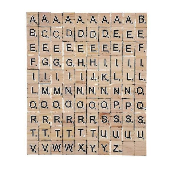 100 stk Scrabble-bokstaver til håndverk - Tre Scrabble-fliser DIY Tregavedekorasjon -Z