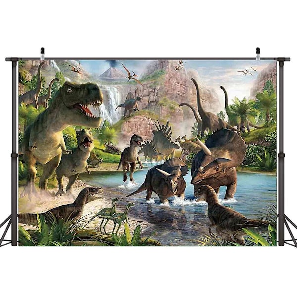 Jurassic Dinosaur Photography Backdrop Children Birthday Party Banner Photo Background Jungle Safari Animals Baby Shower Photo Booth Studio Prop 5x3ft