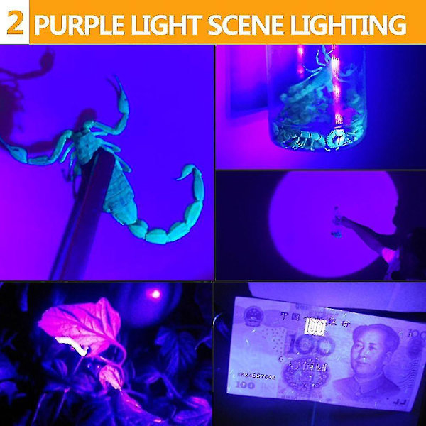 Mest kraftfulde 85000lm T6 LED UV-forlygte Zoombar Sensor USB Genopladelig Pandebåndslampe med UV-lys/hvidt lys