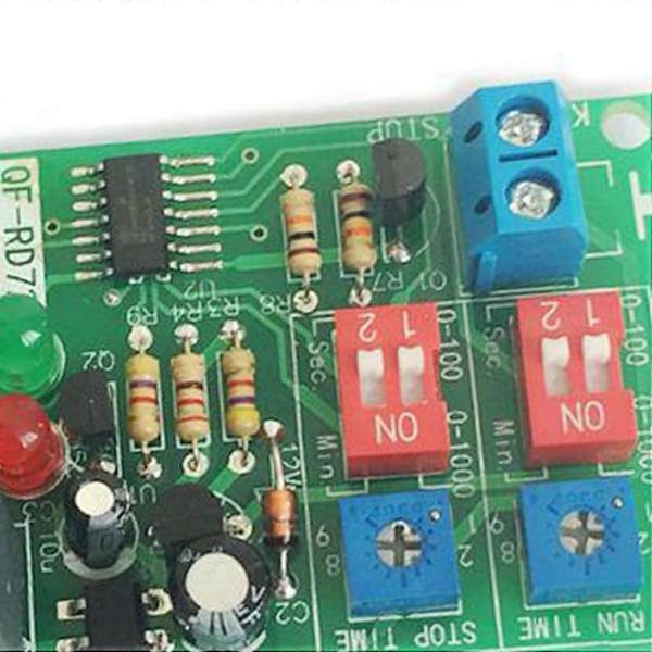 2 st Dubbla Tidjusterbara Fördröjningsreläer Upprepa PÅ AV-brytare Loop-timermodul AC 100V 110V 24