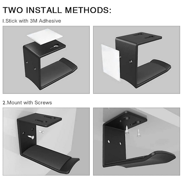 Holdbar hodetelefonholder for spill, metall, montering, gratis hullfri krok