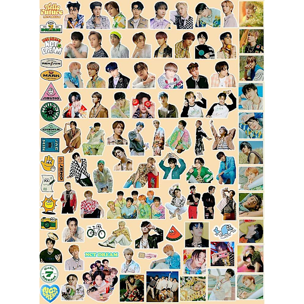 100 stk NCT Dream Stickerpak Hello Future Nyt Album Sticker Sticker Ikke Gentagne Sticker Bærbar, Macbook, Skateboards, Bagage, Biler, Cykler, Soveværelse