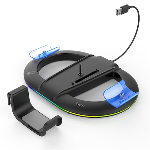 RGB-pystyteline PS5 Slim -pelikonsolille, vakaalla värillisellä LED-pohjalla, pelikonsolin teline, pelikonsolin pohja, pelivarusteet