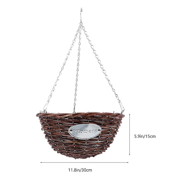 Ny 1 stk. Rattan Vævet Blomsterkurv
