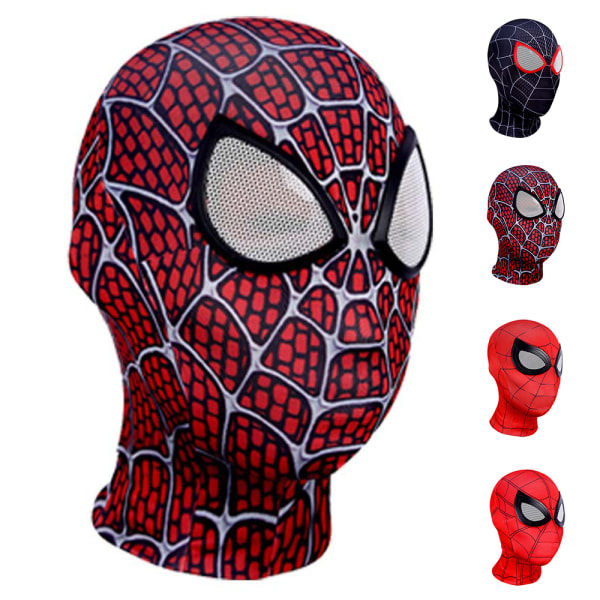 Miles Morales Spiderman Mask Barn Halloween Superhjälte Cosplay Fest Rekvisita C